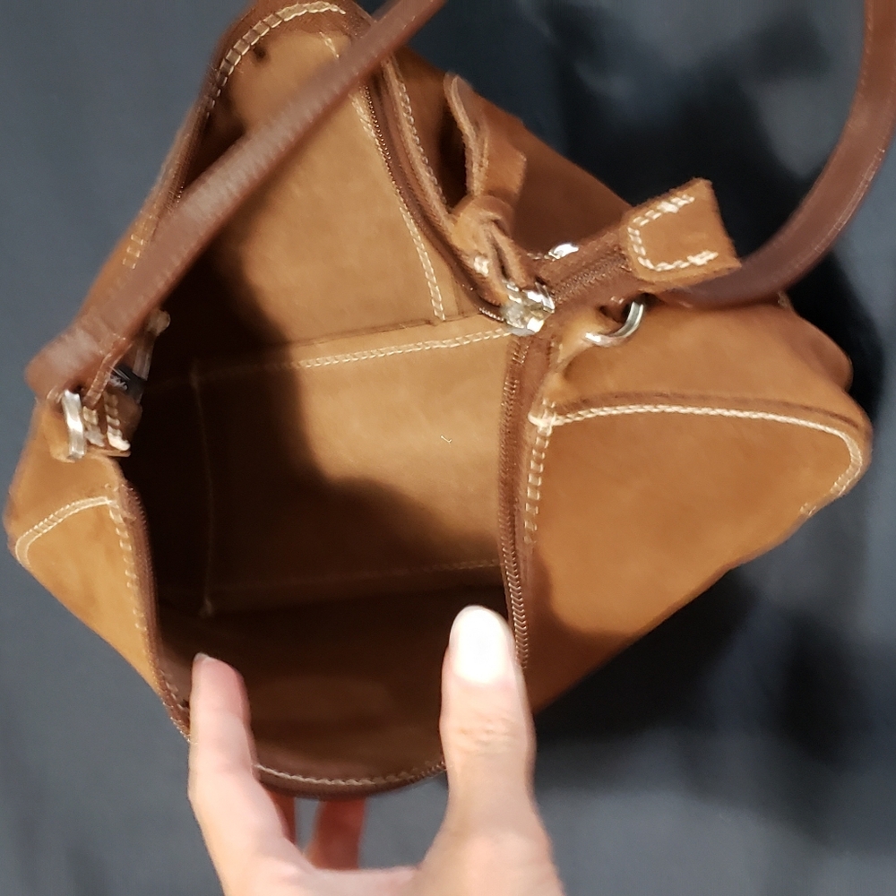 Mossimo Brown Leather/Suede Women's Handbag - Picture 2 of 11